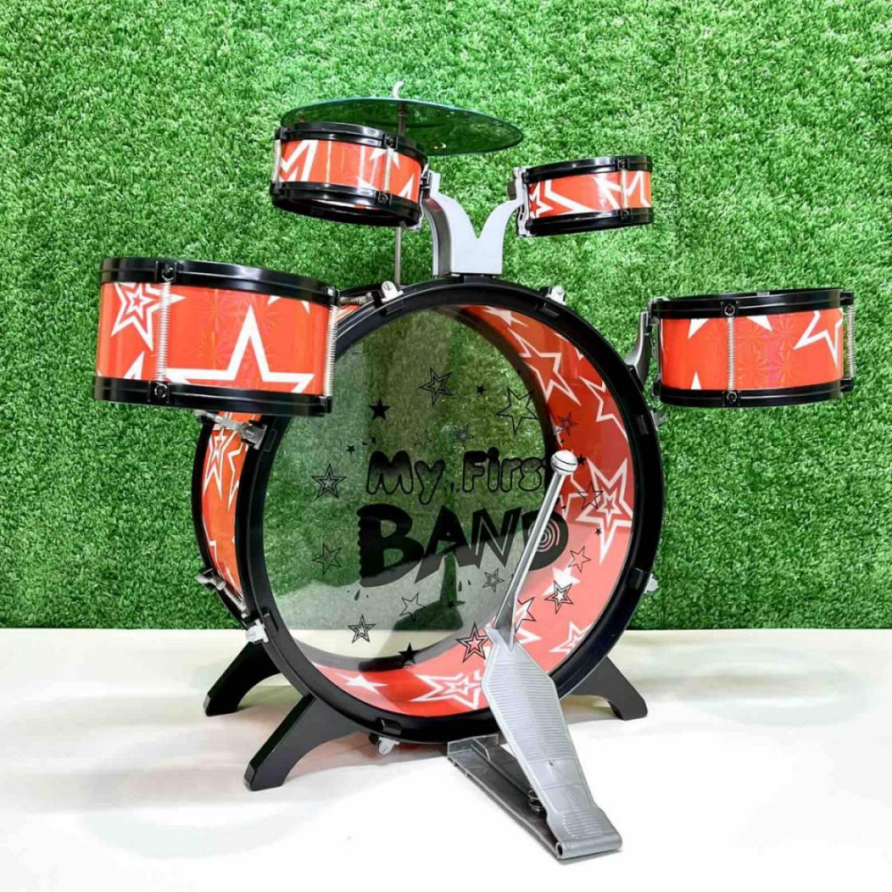 Барабанна установка іграшкова 4 барабани з паличками та стільчиком Червона (1919) Чернигов - изображение 6