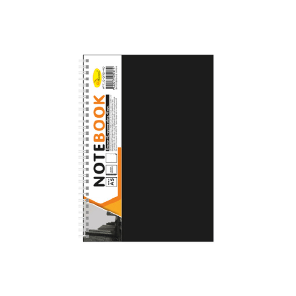 Блокнот А5 АП-1505, 80 листов, пружина сбоку Черный Винница - изображение 1