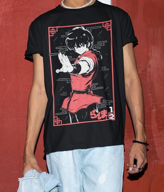 Футболка мужская аниме Ранма Нибун Но Ікхи оверсайз (S/M/L) Черний AnimeJ1155 Днепр - изображение 2