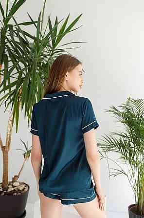 Зелений шовкова піжама з шортами Смарагд б/к L Харків