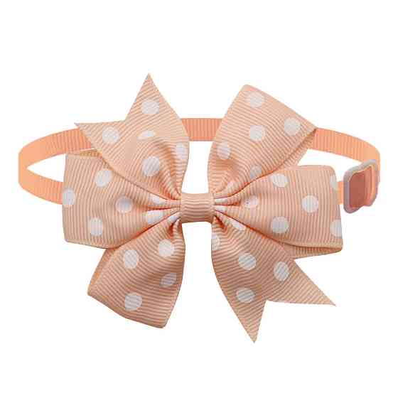 Бантик на шею для собак и котов one size персиково-белый Киев