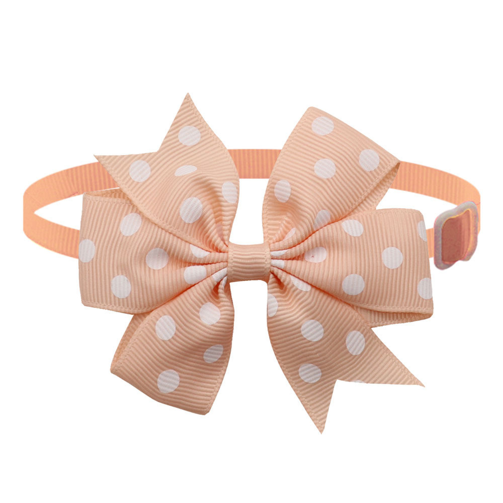 Бантик на шию для собак та котів one size персиково-білий Київ - фото 1