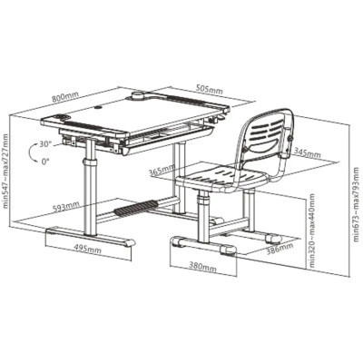 Парта зі стільцем FunDesk Littonia Grey (222529) Вінниця - фото 5