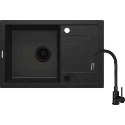 Мойка кухонная Deante Corio + змішувач, графіт (ZRCPG113) Вінниця