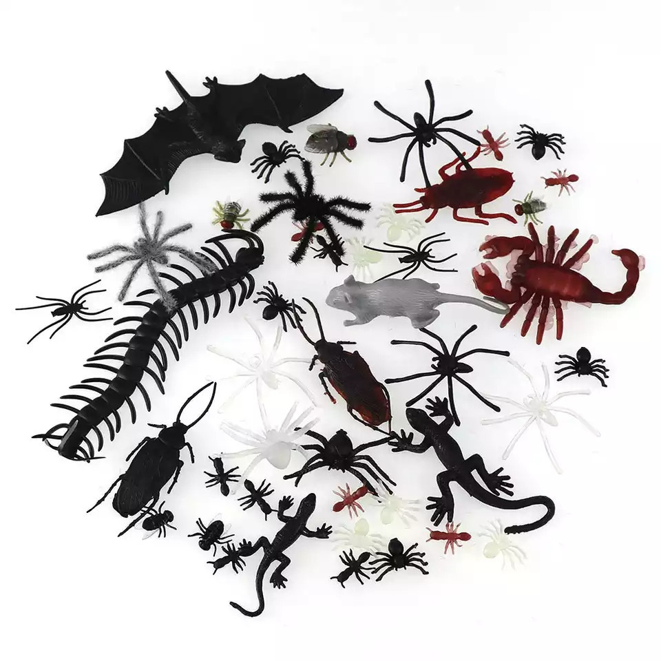 Декор на Хеллоуїн штучі комахи тварини 44 штуки різнокольоровий Київ - фото 2