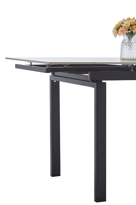 Стіл Оріон 100 (+25+25)*70, чорний/кераміка білий Київ - фото 5