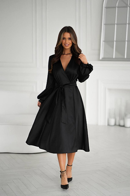 Жіноча сукня з запахом, з атласу Одеса - фото 5