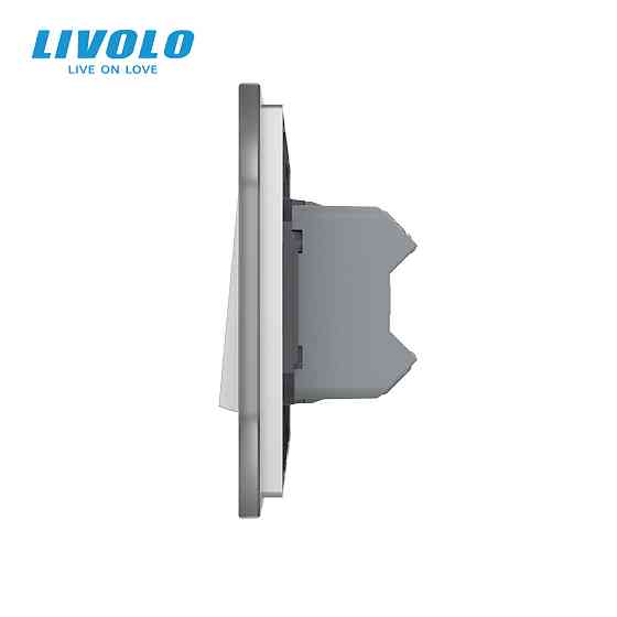 LIVOLO Двоклавішний перехресний вимикач LIVOLO чорний матовий скло Коломия