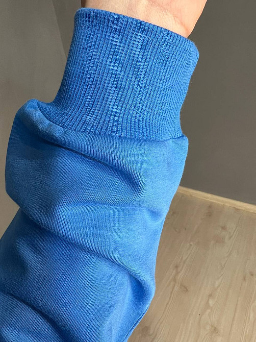 Свитшот женский My city 8054 удлиненный с воротничком разрезы по бокам оверсайз 48 , синий, 48 Киев - изображение 15