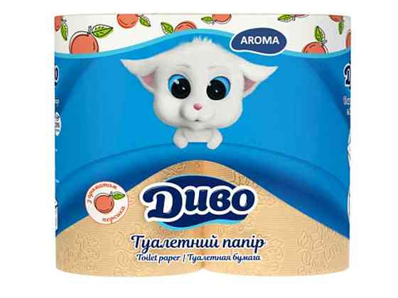 Туалетная бумага 4шт 2слой АРОМА на гильзе Персиковый SOFT ТМ диВО Solmir Киев