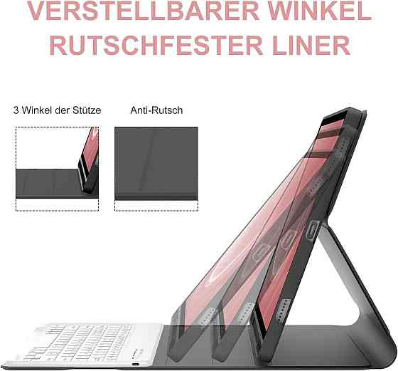 Противоударный чехол-книга с клавиатурой Samsung Galaxy Tab S7 FE+/S7+/S8+ 12.4