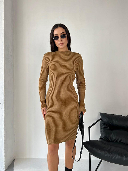 Женское базовое вязаное платье однотонный.  42-48р Киев - изображение 9