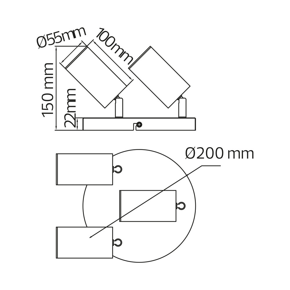 Світильник накладний поворотний 4-GU10 JOKER-4 чорний Київ - фото 2