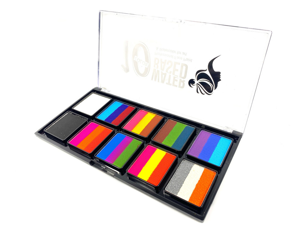 Фарби для бодіарту гіпоалергенні на водній основі для обличчя та тіла, аквагрим 10 кольорів Кам'янець-Подільський - фото 3