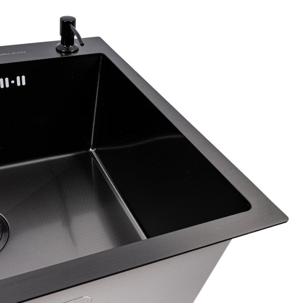 VALESO Кухонна мийка 60*50 PVD чорна VALESO Handmade DECOR (3,0/0,8) Коломия - фото 8