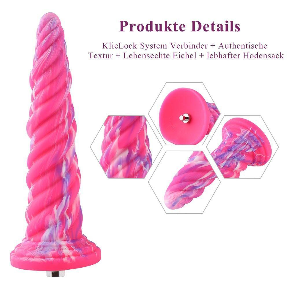 Фантазійний фалоімітатор 10.12″ для секс-машин Hismith Silicone Dildo rose Monster Series, KlicLok Sex Aura Київ - фото 2