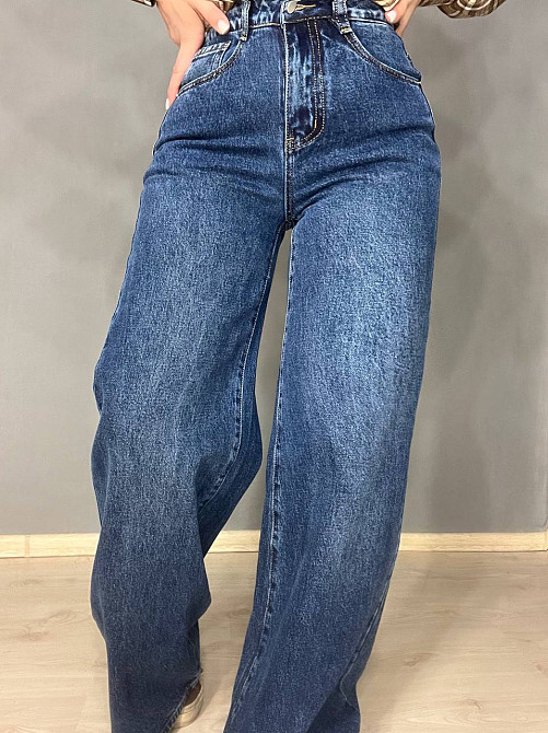 Джинсы женские LDM 0138 Palazzo Jeans свободные широкие от бедра высокая талия синие, синий, 26, 26, Одесса - изображение 6