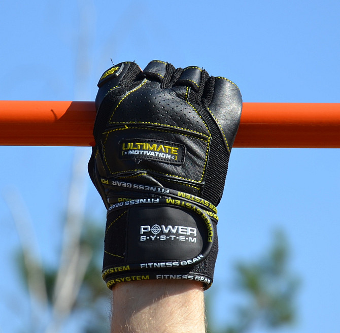 Рукавички для фітнесу Power System PS-2810 Ultimate Motivation Black/Yellow Line L Каменское - изображение 9