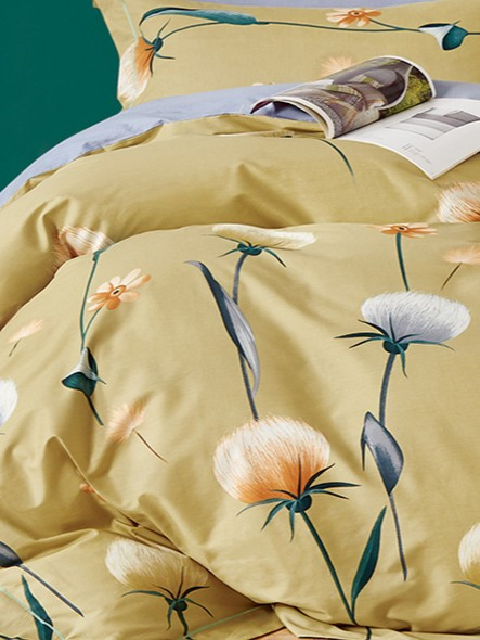 Ecotton Комплект постільної білизни Ecotton полуторний 150х215 см Кульбаби гірчичний 21211 Коломия - фото 3