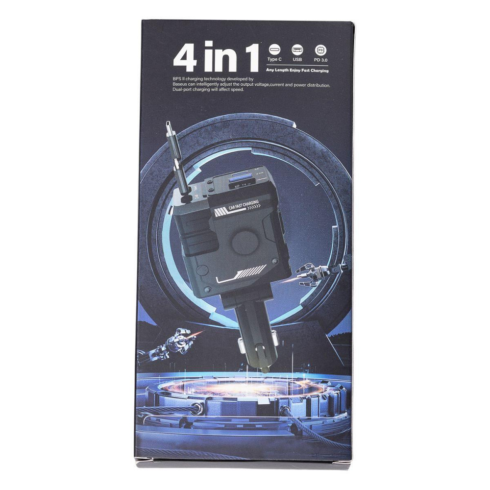 Зарядний пристрій MECHA з висувними кабелями Рожевий Київ - фото 6