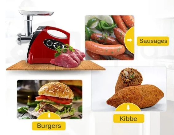 Электромясорубка Domotec MS-2019 Red 2800 Вт с насадками для колбас, кеббе и томатов, реверс, 3 диска Одесса - изображение 9