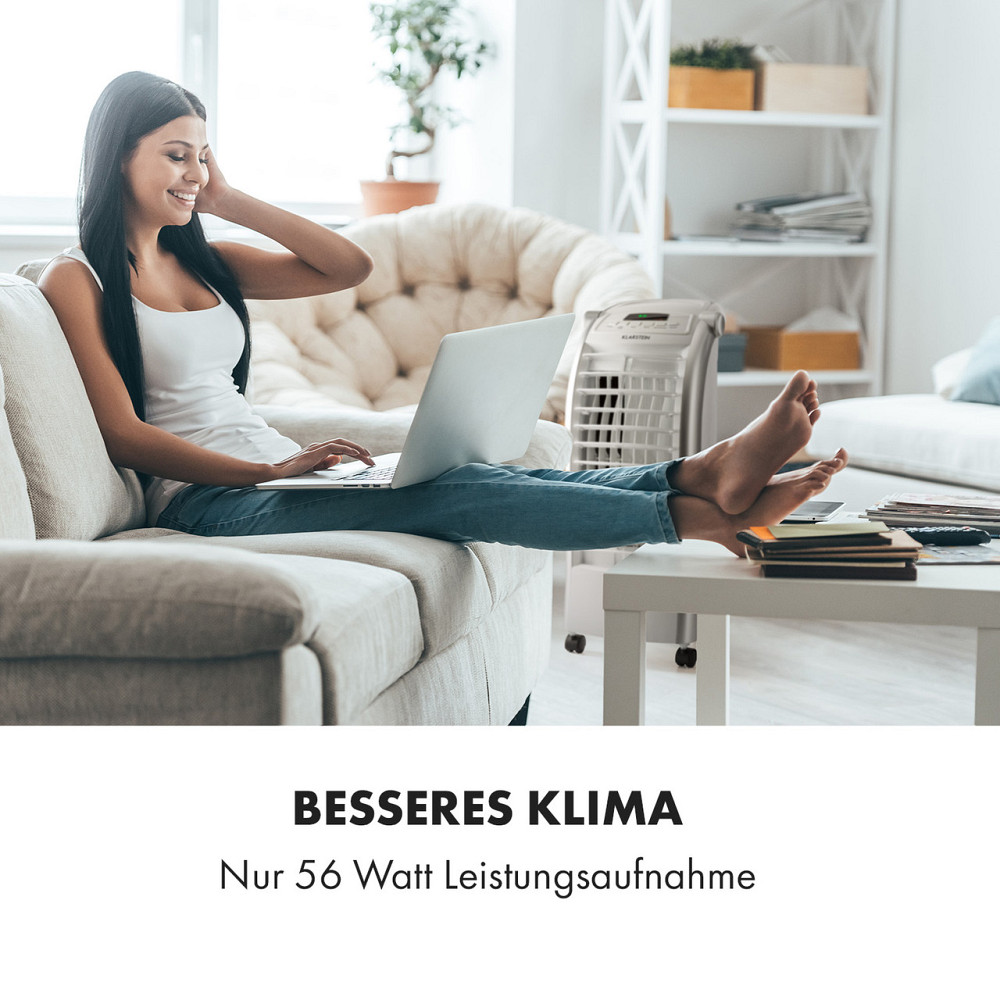 Maxfresh Fan Air Cooler Humidifier 4-in-1 Function Oscillation 6L Резервуар для воды 55W Функция таймера Белый Ровно - изображение 4