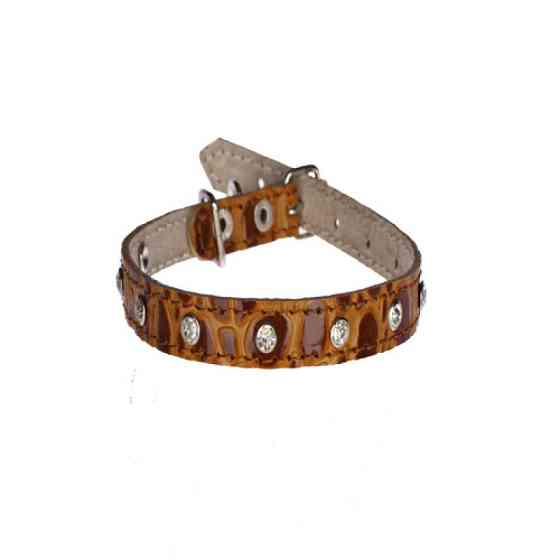 Нашийник 126 12мм "Рептилія" шкіра подвійний прикрашений стразами Вінниця