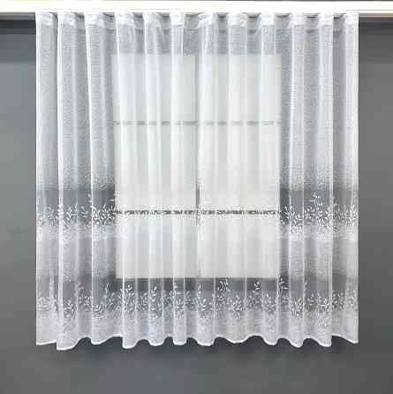 Короткая тюль, высота 1,6 м, жаккард цвет белый 1779т Киев