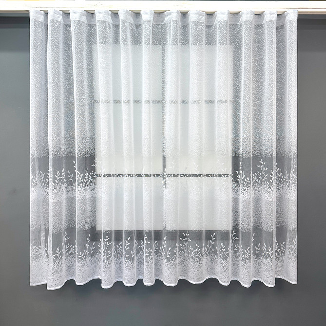 Коротка тюль, висота 1,6 м, жакард колір білий 1779т Київ - фото 1