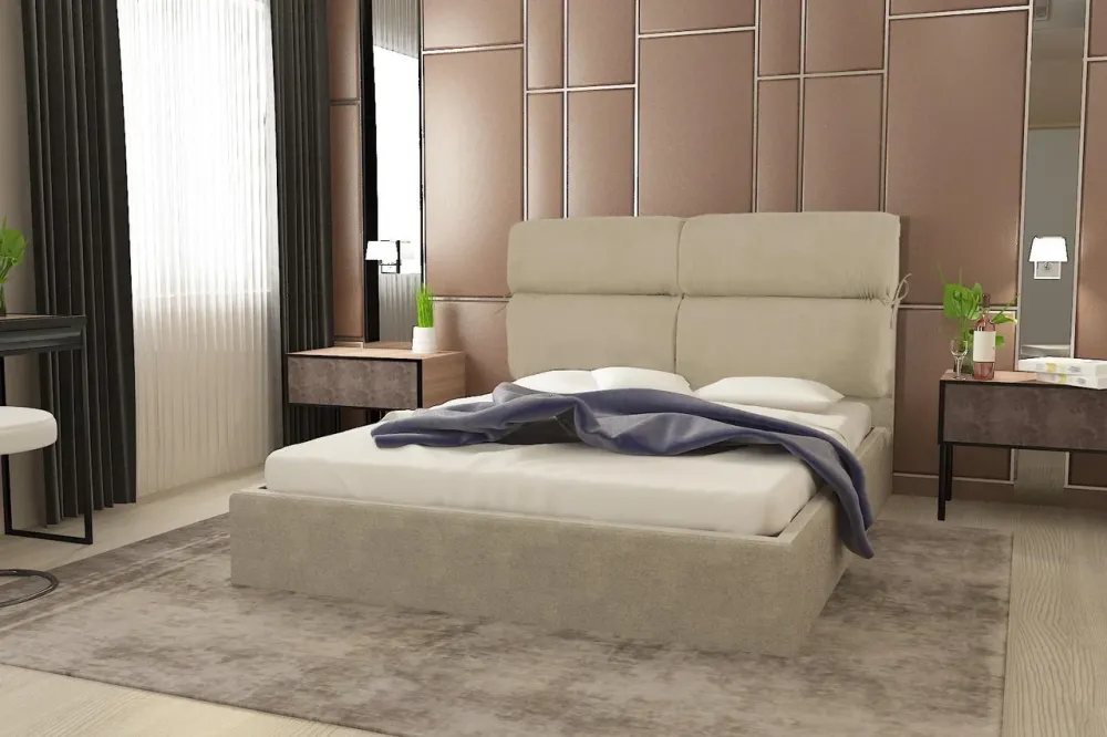 Ліжко BNB Двоспальне Mary Rose Comfort 160 x 200 см Simple З підйомним механізмом та нішою для білизни Мокко Київ - фото 4