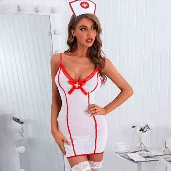 Прозорий ігровий костюм "Медсестра" - L-XL - Білий – Рольові костюми Вінниця