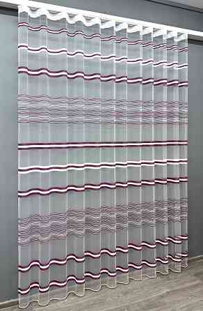 Тюль VR-Textil 1775т Фатин полосы Сливовый с белым 300х270 см (42-0767) Киев
