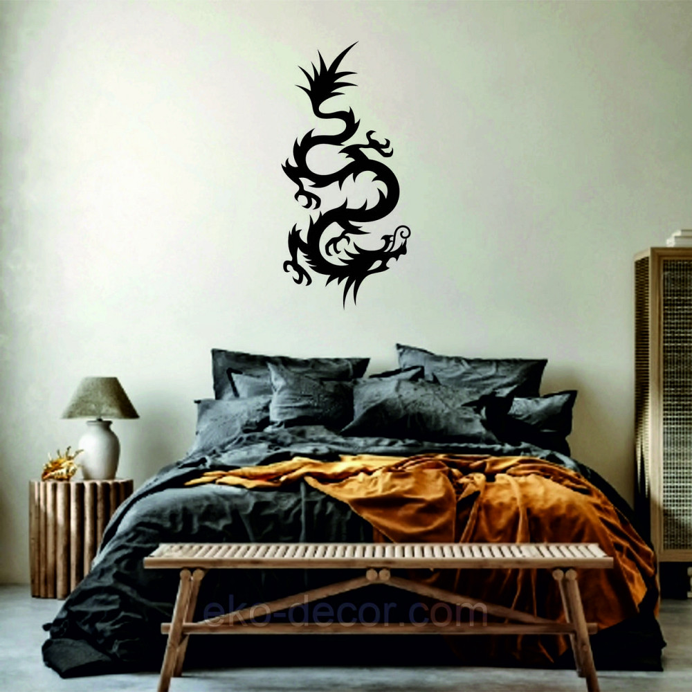 Декоративное настенное Панно «Дракон» , Декор на стену 70*33 см, Черный Киев - изображение 1