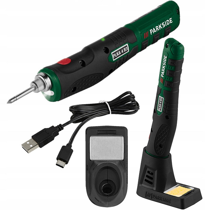 Акумуляторний паяльник на підставці зі світлодіодним підсвічуванням Parkside (PLKA 4 C3) Нововолинськ - фото 1