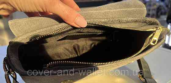 Компактна жіноча замшева сумка в сірому кольорі Virginia Conti Київ