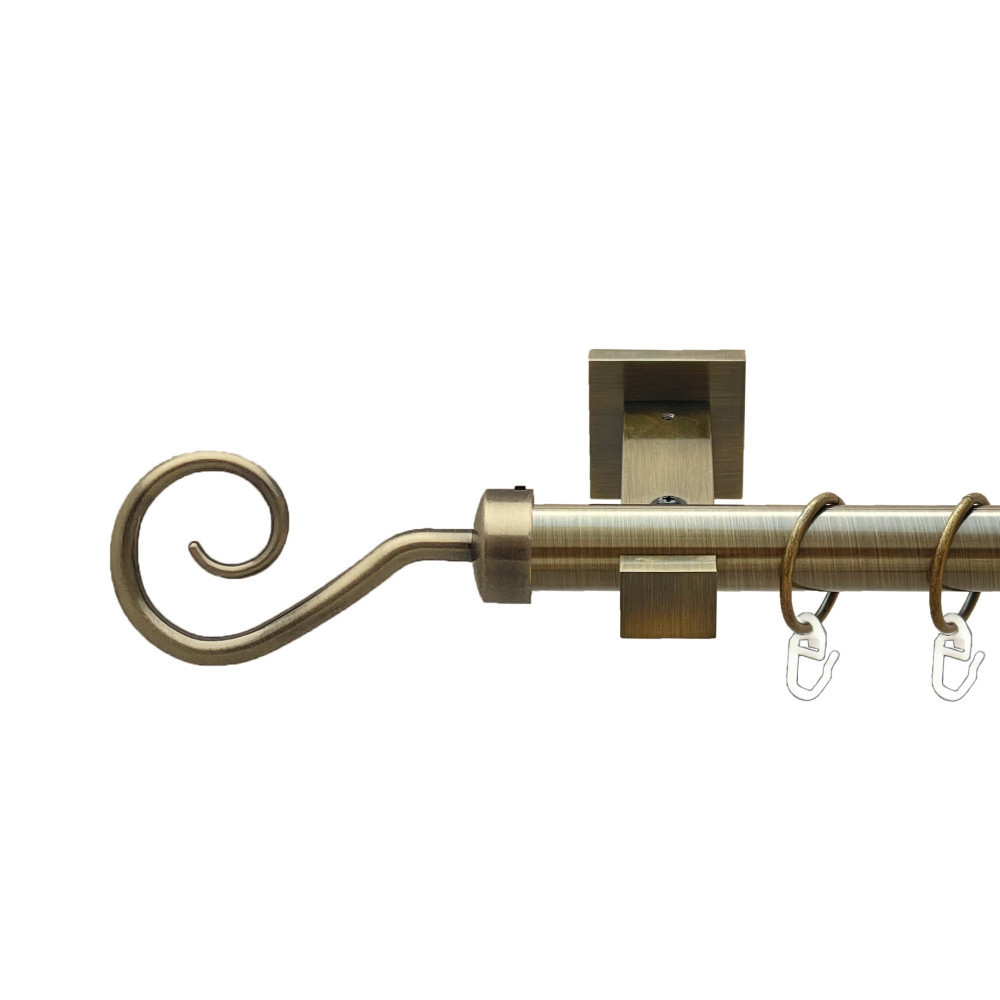 Карниз Orvit Гак металевий однорядний техно гладка труба кільце металеве Антик 25 мм 300 см (00-00025839) Львов - изображение 1