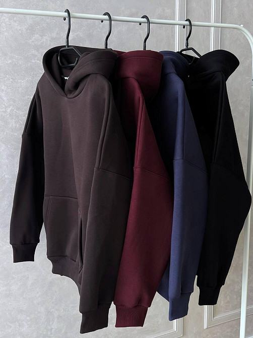 Жіноче базове оверсайз худі турецьке тринитка пін'є Темний шоколад Одеса - фото 1