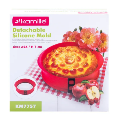 Форма для випікання 26*7см кругла силікон/скляне дно 7757 KAMILLE Житомир - изображение 6