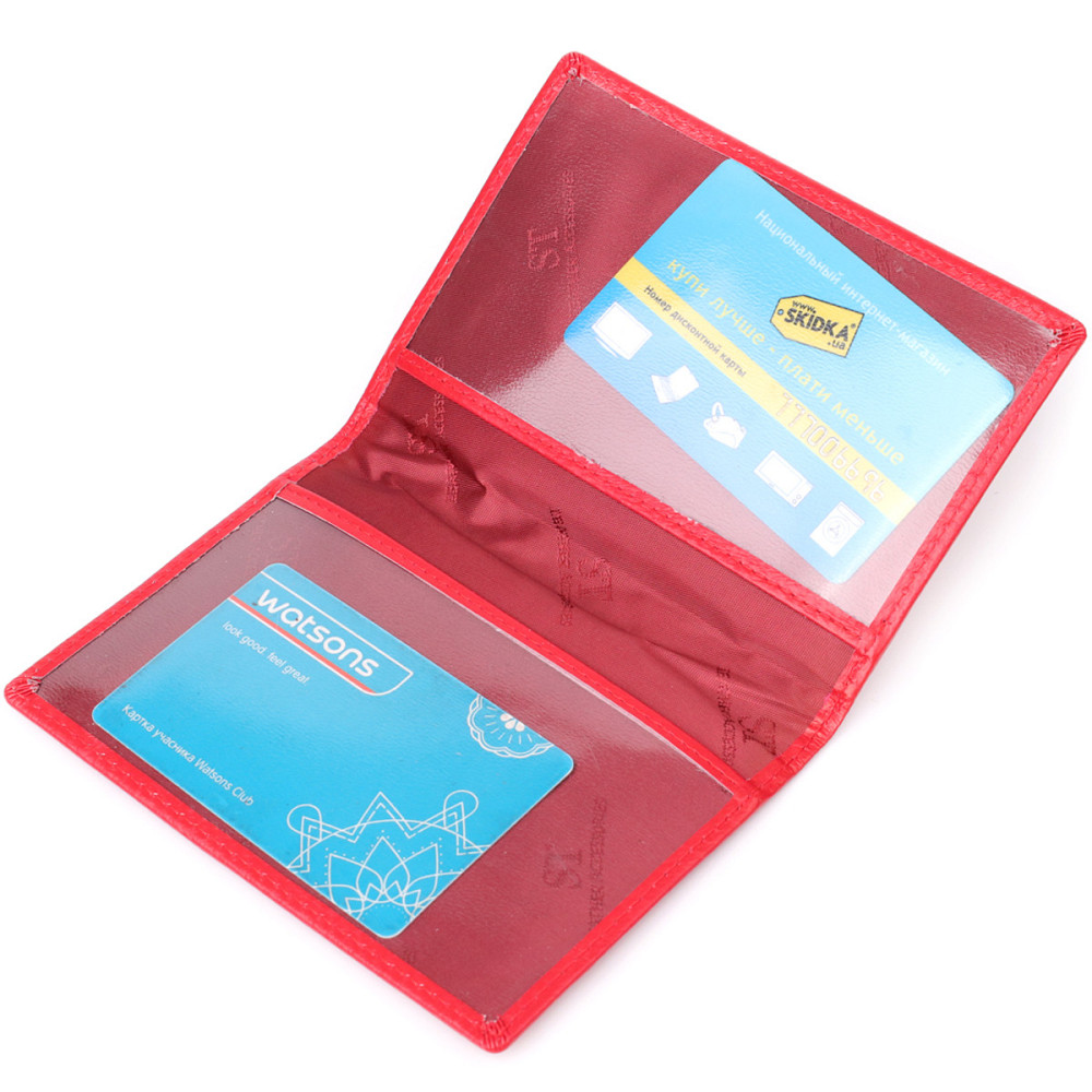 Яркая обложка на паспорт универсального формата из натуральной кожи ST Leather 23080 Красный Киев - изображение 6