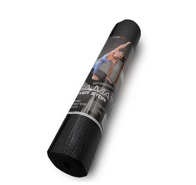 Килимок для йоги та фітнесу PowerPlay 4010 PVC Yoga Mat Чорний (173x61x0.6) Кам'янське - фото 7
