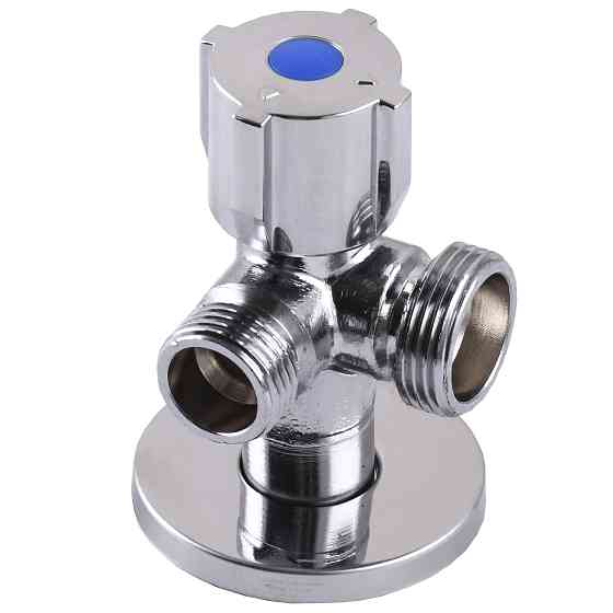 Кран кульовий кутовий подвійний SELBA 1/2″х 1/2″х3/4″ DOUBLE (SL1599) Тернопіль