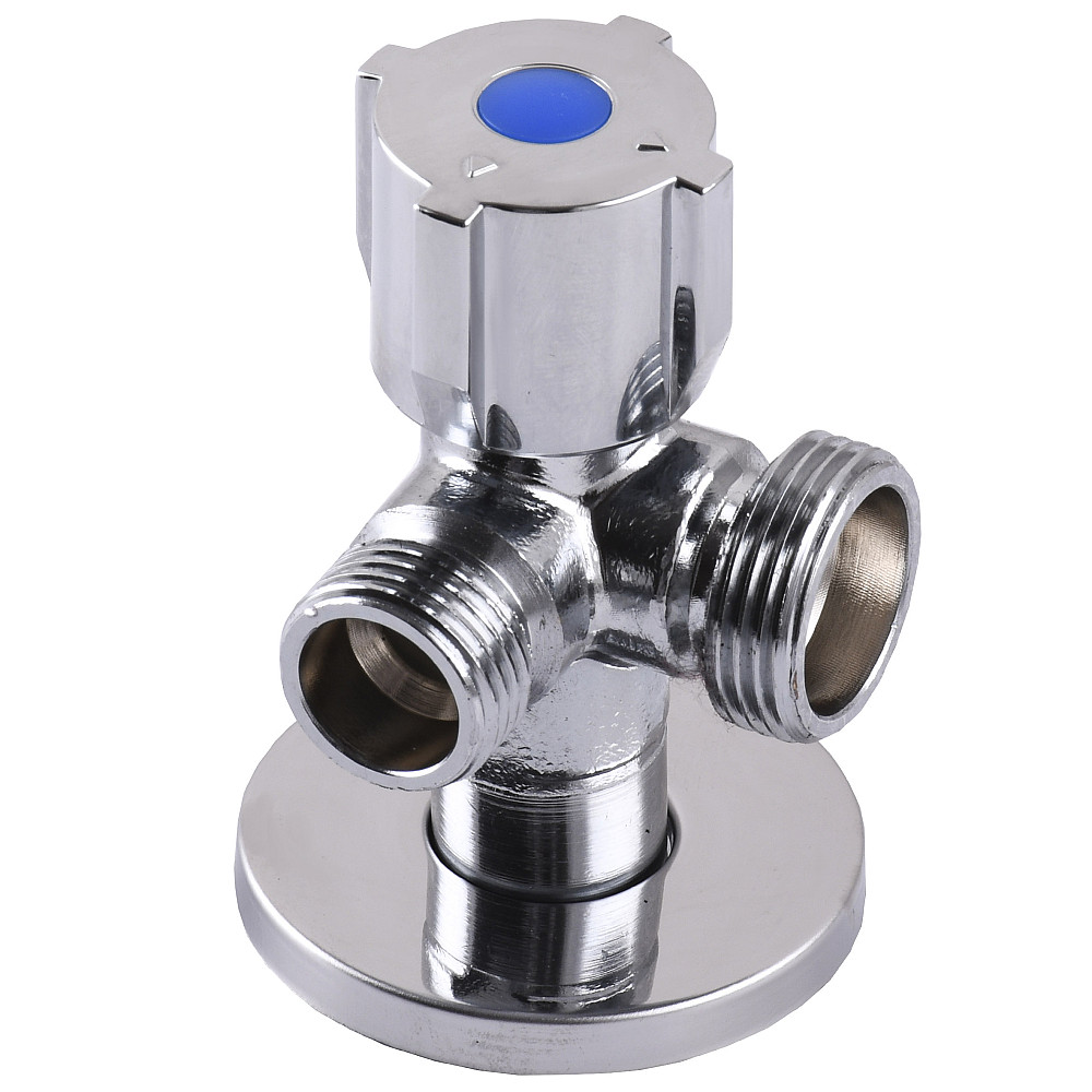 Кран кульовий кутовий подвійний SELBA 1/2″х 1/2″х3/4″ DOUBLE (SL1599) Тернопіль - фото 1