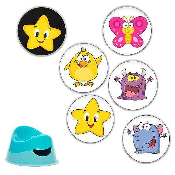 Термонаклейки для приучения к горшку детские для малышей многоразовые набор из 5 штук  MegaZayka сказочные Кривой Рог