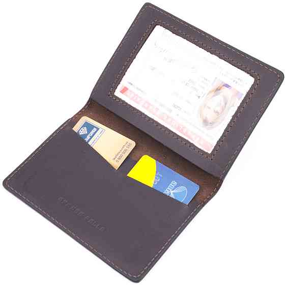 Надежная обложка на военный билет в винтажной коже Карта GRANDE PELLE 16781 Коричневая Киев