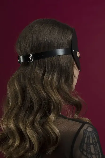 Маска кішечки Feral Feelings - Kitten Mask, натуральна шкіра, чорна Львов - изображение 4