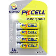 Аккумулятор PKCELL 1.2V AA 1300mAh NiMH Rechargeable Battery, 4 штуки в блистере цена за блистер, Q1 Полтава