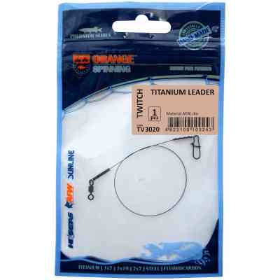 Повідець Ukrspin Orange Spinning титан AFW з вертлюгом 23см 13.6кг(30lb)/0.38 (1590.02.56) Вінниця