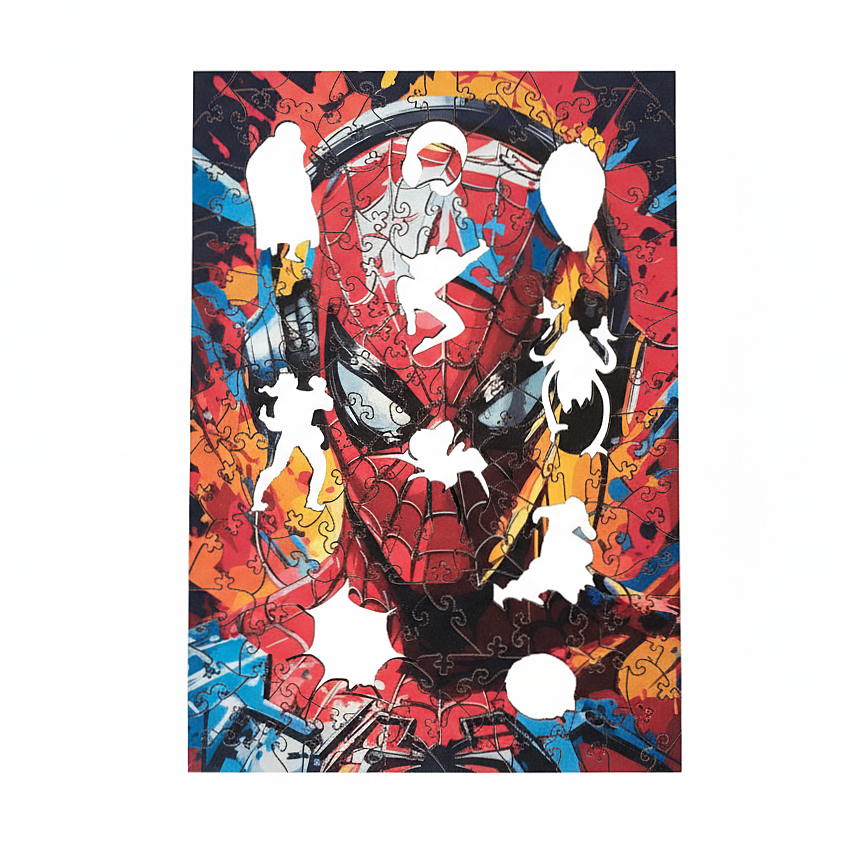 Фігурний пазл з дерева "Людина-павук" PZ013-A4C-AC розмір А4, картонна коробка Вінниця - фото 2