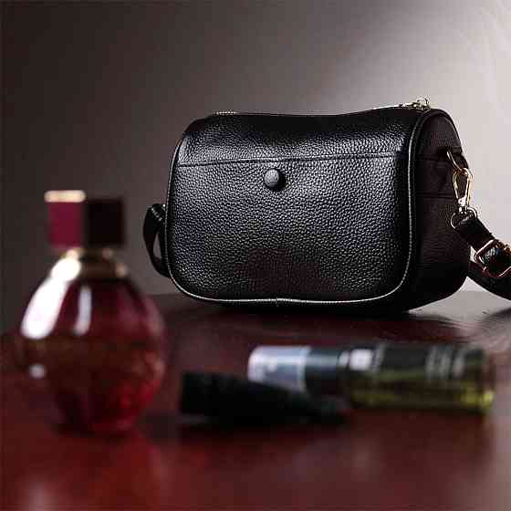 Сумка кросс-боди для женщин на каждый день из натуральной кожи Vintage 22590 Черная Киев