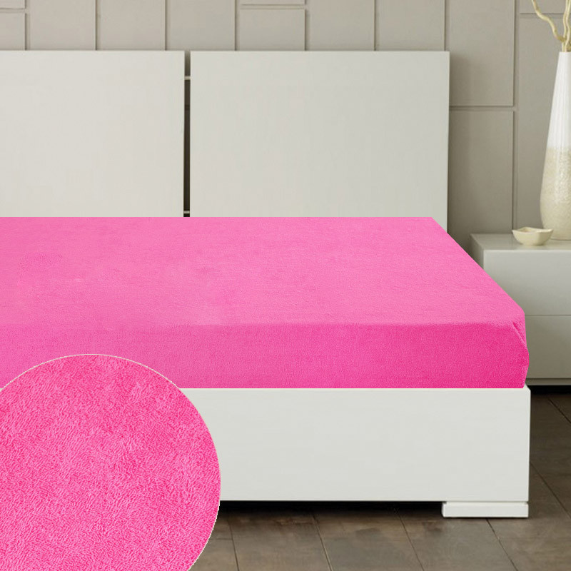 Простынь махровая двуспальное 200×175 розовая Киев - изображение 1